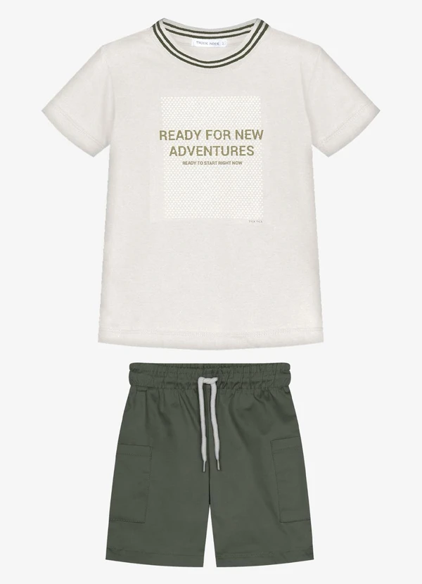 Trick Nick - Conjunto Infantil Camiseta com Bermuda Bege