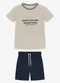 Trick Nick - Conjunto Infantil Camiseta com Bermuda Preto - variação: Bege