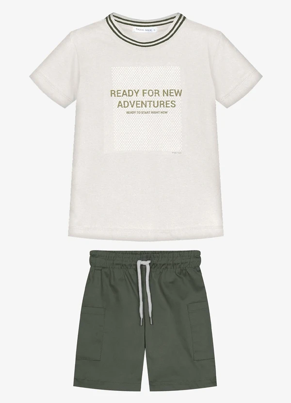 Trick Nick - Conjunto Infantil Camiseta com Bermuda Bege