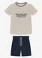 Trick Nick - Conjunto Infantil Camiseta com Bermuda Preto - variação: Bege