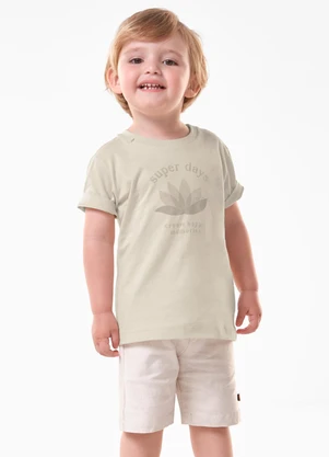 Trick Nick - Conjunto Infantil Camiseta com Bermuda Bege - TRICK NICK