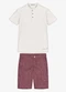 Trick Nick - Conjunto Infantil Camiseta com Bermuda Marrom - variação: Bege