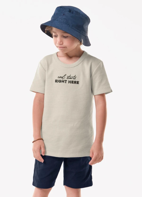 Trick Nick - Conjunto Infantil Camiseta com Bermuda Bege