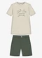 Trick Nick - Conjunto Infantil Camiseta com Bermuda Bege - variação: Bege
