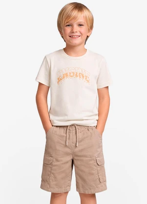 Select - Conjunto Infantil Camiseta com Bermuda Bege - SELECT
