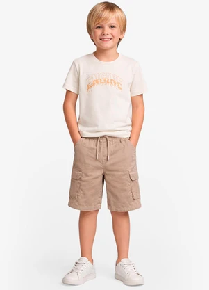 Select - Conjunto Infantil Camiseta com Bermuda Bege - SELECT