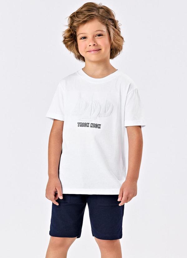 Trick Nick - Conjunto Infantil Camiseta com BermudaBranco