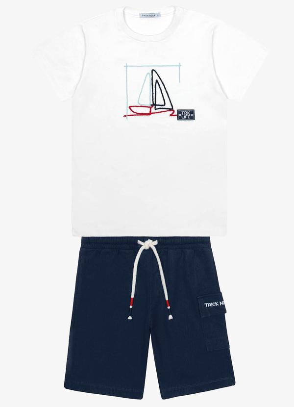 Trick Nick - Conjunto Infantil Camiseta com Bermuda Branco 6