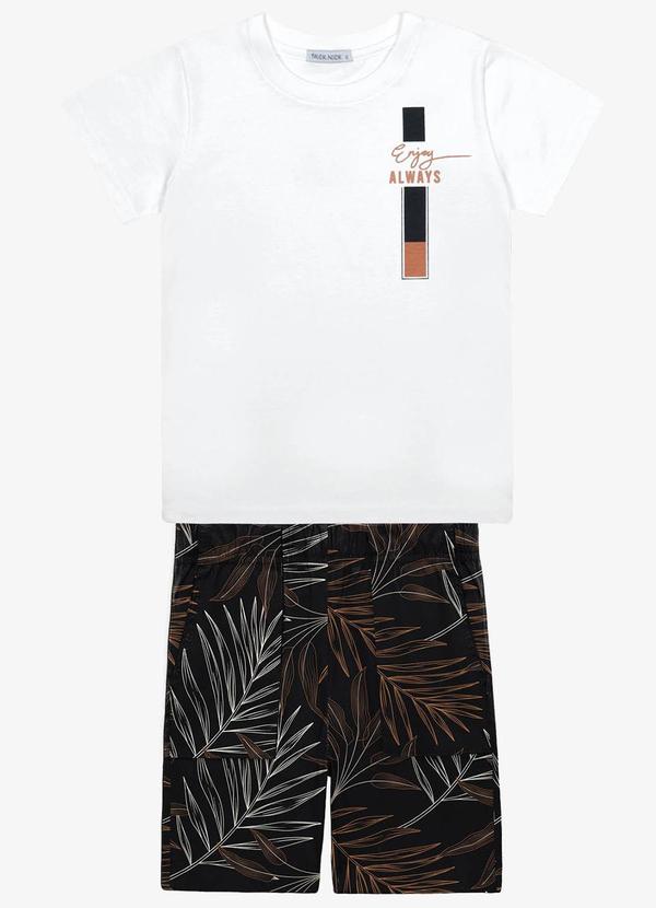 Trick Nick - Conjunto Infantil Camiseta com Bermuda Branco