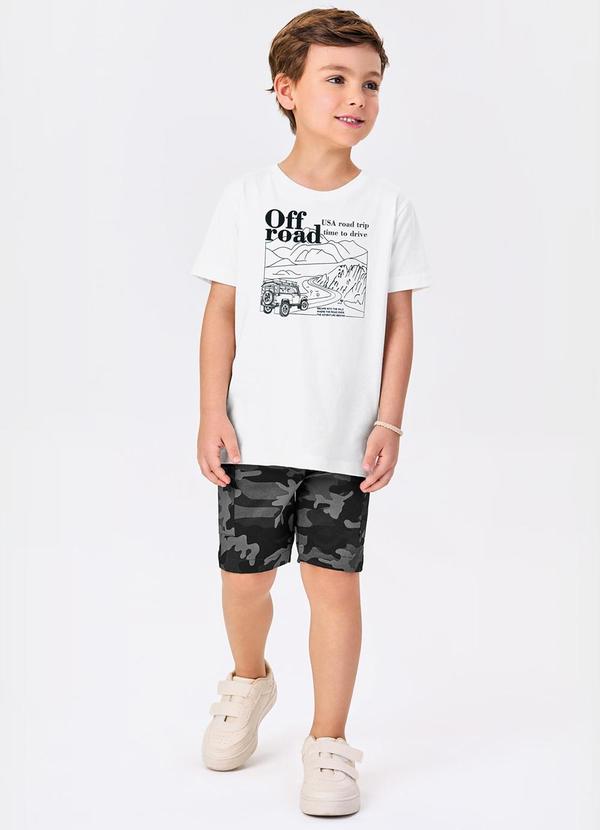 Trick Nick - Conjunto Infantil Camiseta com Bermuda Branco 3