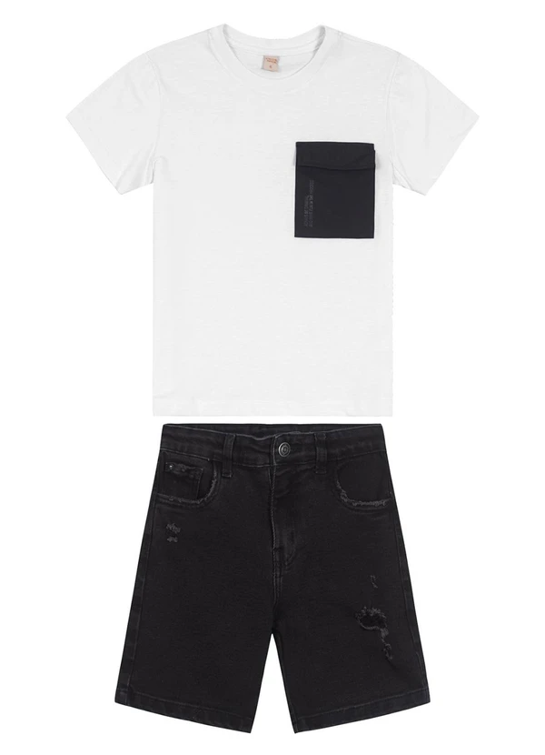 Trick Nick - Conjunto Infantil Camiseta com Bermuda Branco 3