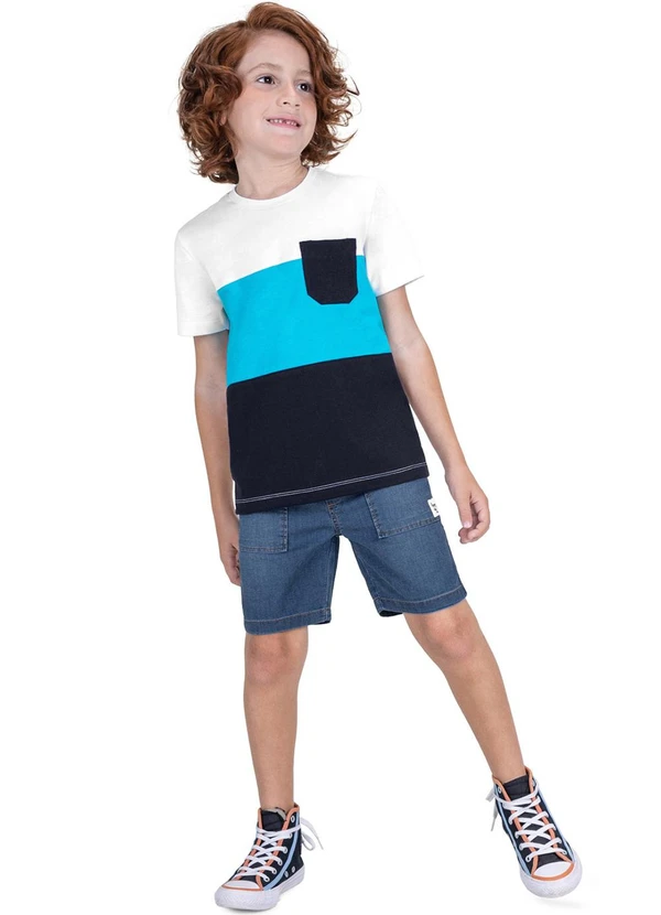 Trick Nick - Conjunto Infantil Camiseta com Bermuda Branco