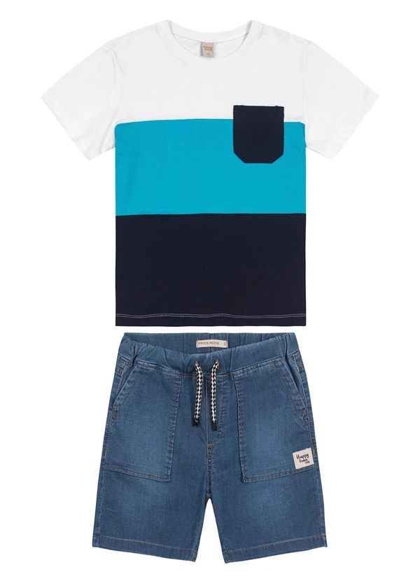 Trick Nick - Conjunto Infantil Camiseta com Bermuda Branco 3