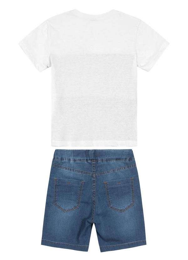 Trick Nick - Conjunto Infantil Camiseta com Bermuda Branco 4