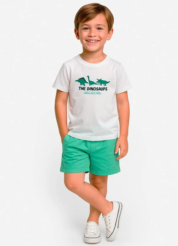 Select - Conjunto Infantil Camiseta com Bermuda Branco
