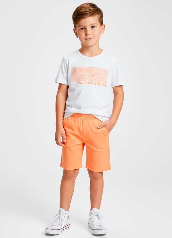 Select - Conjunto Infantil Camiseta com Bermuda Branco