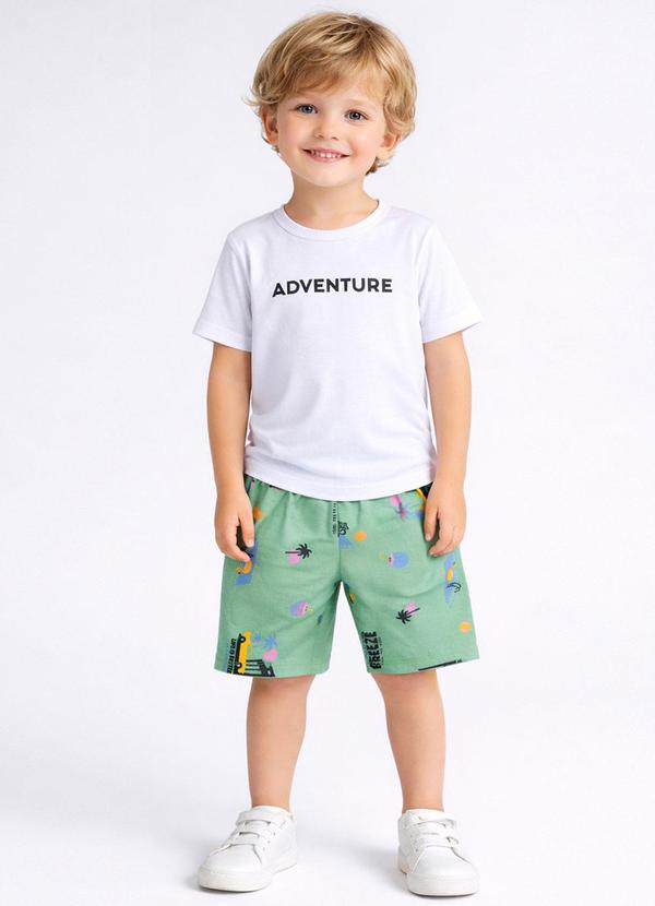 Select - Conjunto Infantil Camiseta com Bermuda Branco