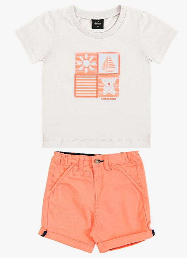 Trick Nick - Conjunto Infantil Camiseta com Bermuda Branco