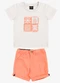 Trick Nick - Conjunto Infantil Camiseta com Bermuda  Bege - variação: Branco
