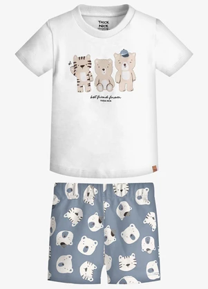 Trick Nick - Conjunto Infantil Camiseta com Bermuda Branco - TRICK NICK
