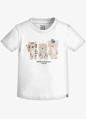 Trick Nick - Conjunto Infantil Camiseta com Bermuda Branco - TRICK NICK