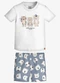 Trick Nick - Conjunto Infantil Camiseta com Bermuda Verde - variação: Branco