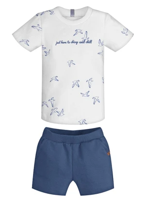 Trick Nick - Conjunto Infantil Camiseta com Bermuda Branco - TRICK NICK