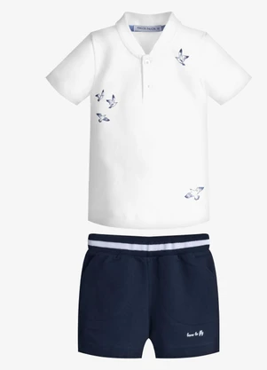 Trick Nick - Conjunto Infantil Camiseta com Bermuda Branco - TRICK NICK