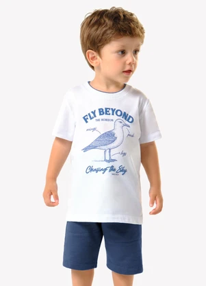 Trick Nick - Conjunto Infantil Camiseta com Bermuda Branco - TRICK NICK
