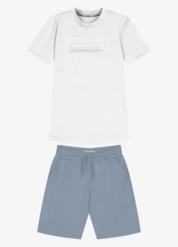Trick Nick - Conjunto Infantil Camiseta com Bermuda Branco