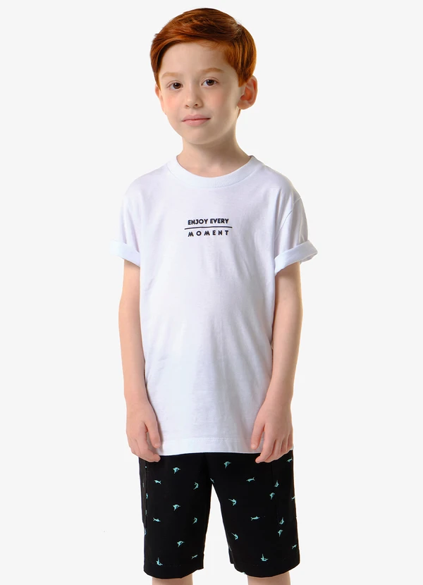 Trick Nick - Conjunto Infantil Camiseta com Bermuda Branco
