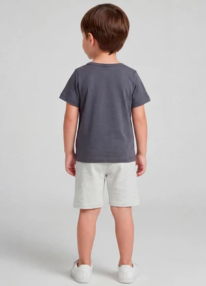 Select - Conjunto Infantil Camiseta com Bermuda Cinza - SELECT