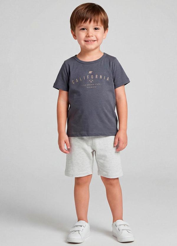Select - Conjunto Infantil Camiseta com Bermuda Cinza