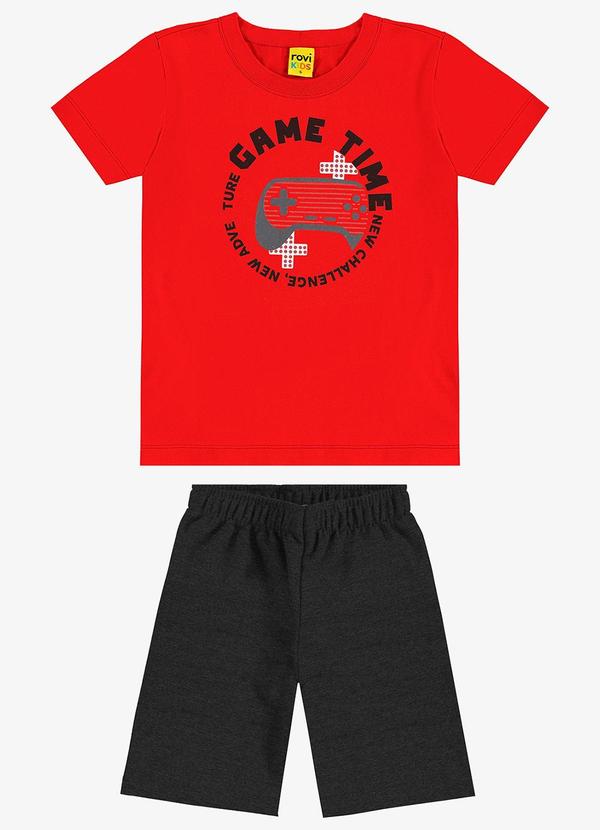 Rovi Kids - Conjunto Infantil Camiseta com Bermuda Laranja 1