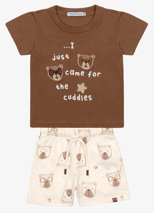 Trick Nick - Conjunto Infantil Camiseta com Bermuda Marrom