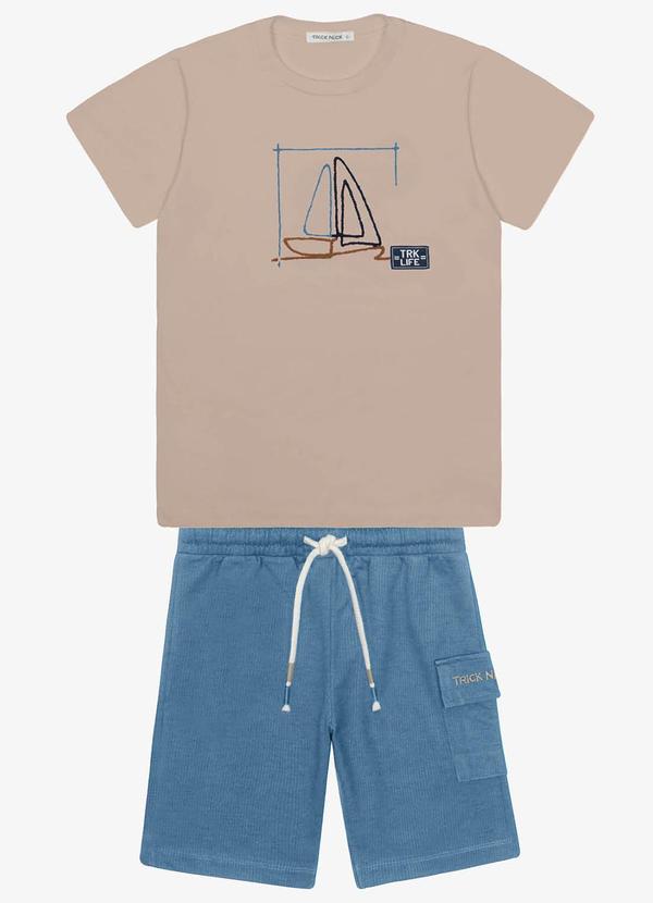 Trick Nick - Conjunto Infantil Camiseta com Bermuda Marrom