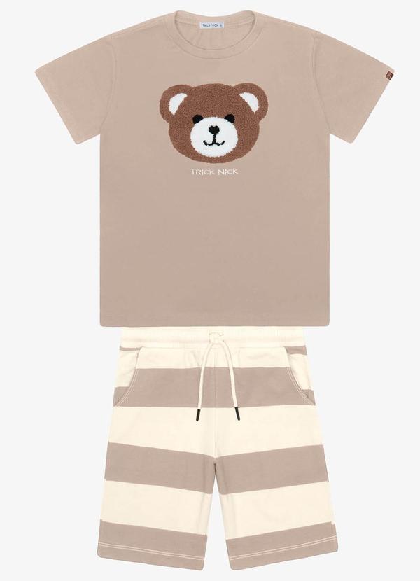 Trick Nick - Conjunto Infantil Camiseta com Bermuda Marrom