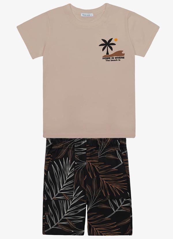 Trick Nick - Conjunto Infantil Camiseta com Bermuda Marrom 1