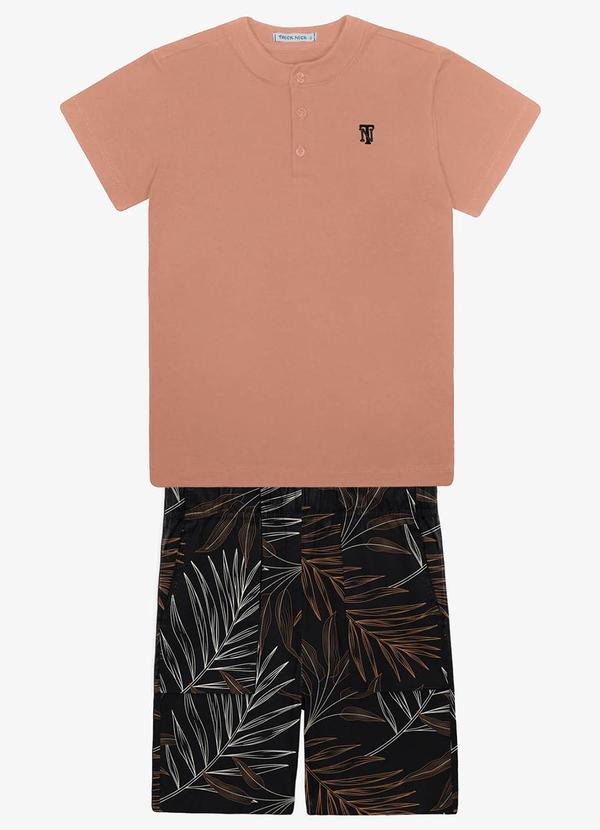 Trick Nick - Conjunto Infantil Camiseta com Bermuda Marrom