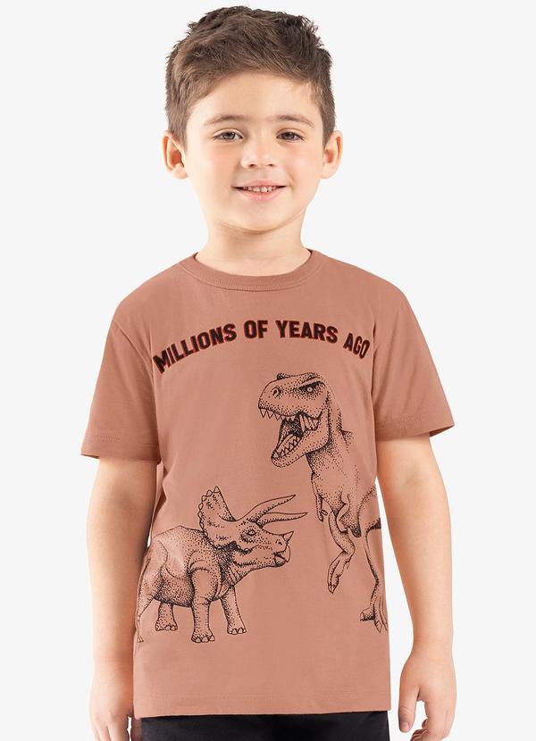 Rovi Kids - Conjunto Infantil Camiseta com Bermuda Marrom 4