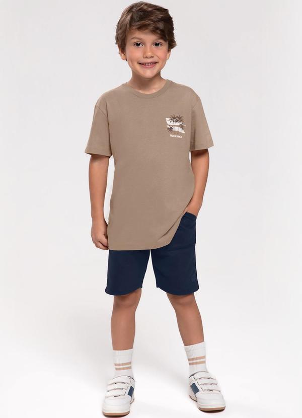 Trick Nick - Conjunto Infantil Camiseta com Bermuda Marrom