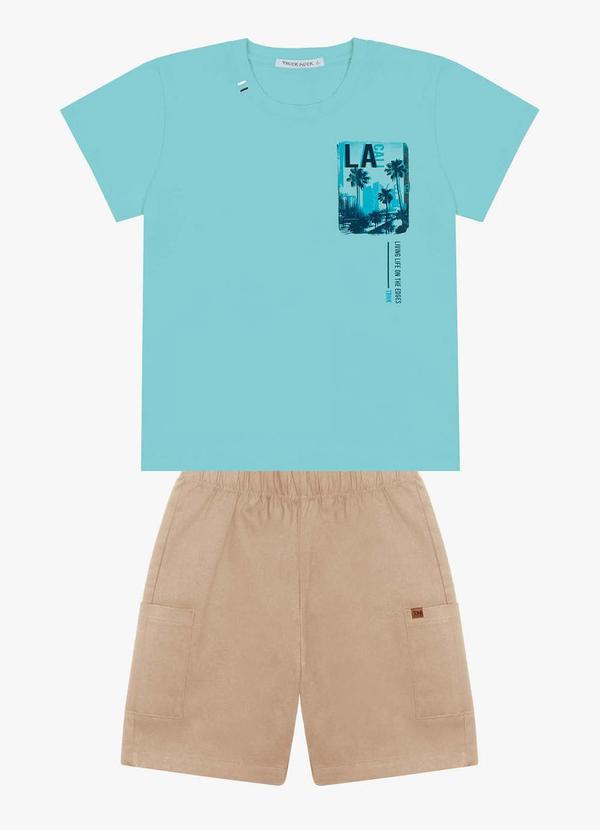 Trick Nick - Conjunto Infantil Camiseta com Bermuda Marrom