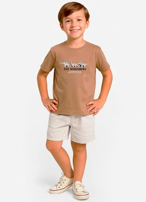 Select - Conjunto Infantil Camiseta com Bermuda Marrom - SELECT