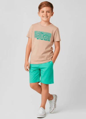 Select - Conjunto Infantil Camiseta com Bermuda Marrom - SELECT