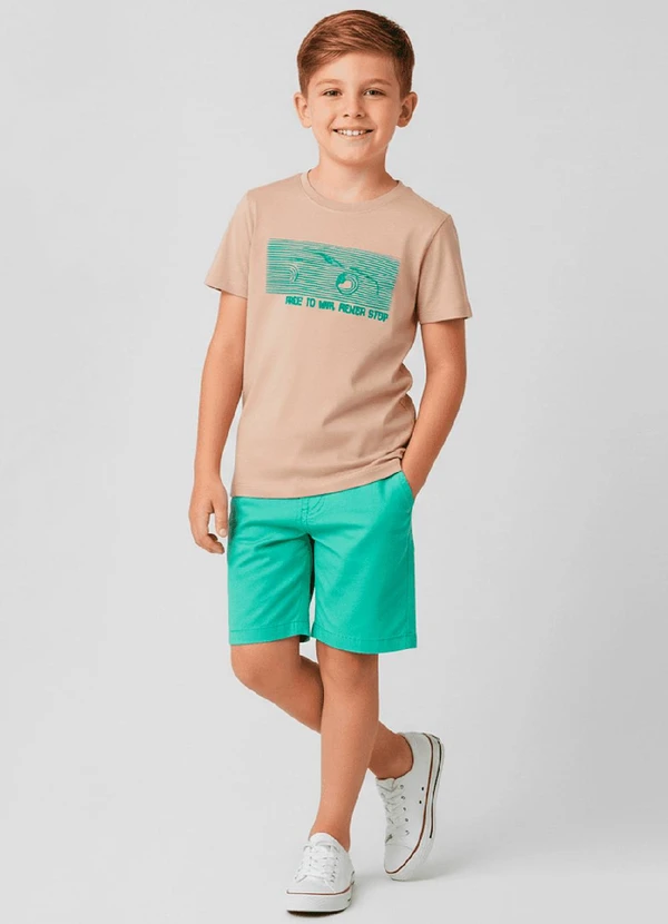 Select - Conjunto Infantil Camiseta com Bermuda Marrom