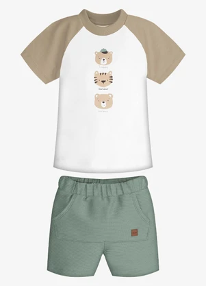 Trick Nick - Conjunto Infantil Camiseta com Bermuda Marrom - TRICK NICK