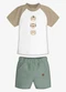 Trick Nick - Conjunto Infantil Camiseta com Bermuda Azul - variação: Marrom