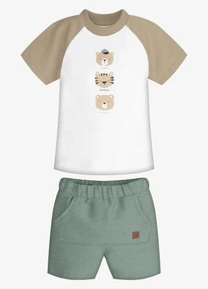 Trick Nick - Conjunto Infantil Camiseta com Bermuda Marrom - TRICK NICK