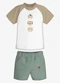 Trick Nick - Conjunto Infantil Camiseta com Bermuda Azul - variação: Marrom