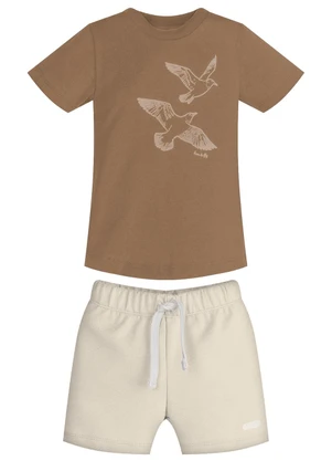 Trick Nick - Conjunto Infantil Camiseta com Bermuda Marrom - TRICK NICK